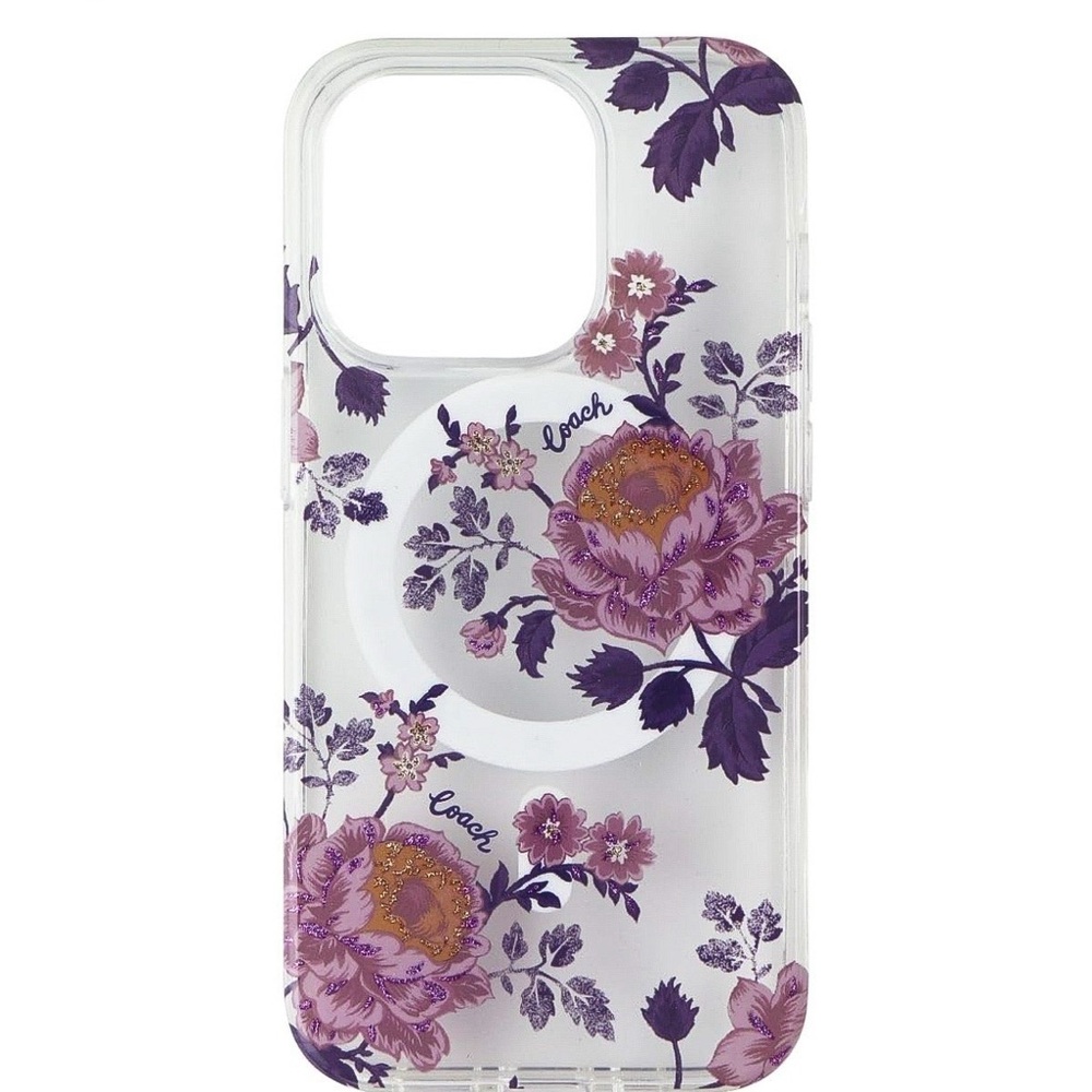 NWT! Coach Purple Floral iPhone Case for iPhone 15 Pro